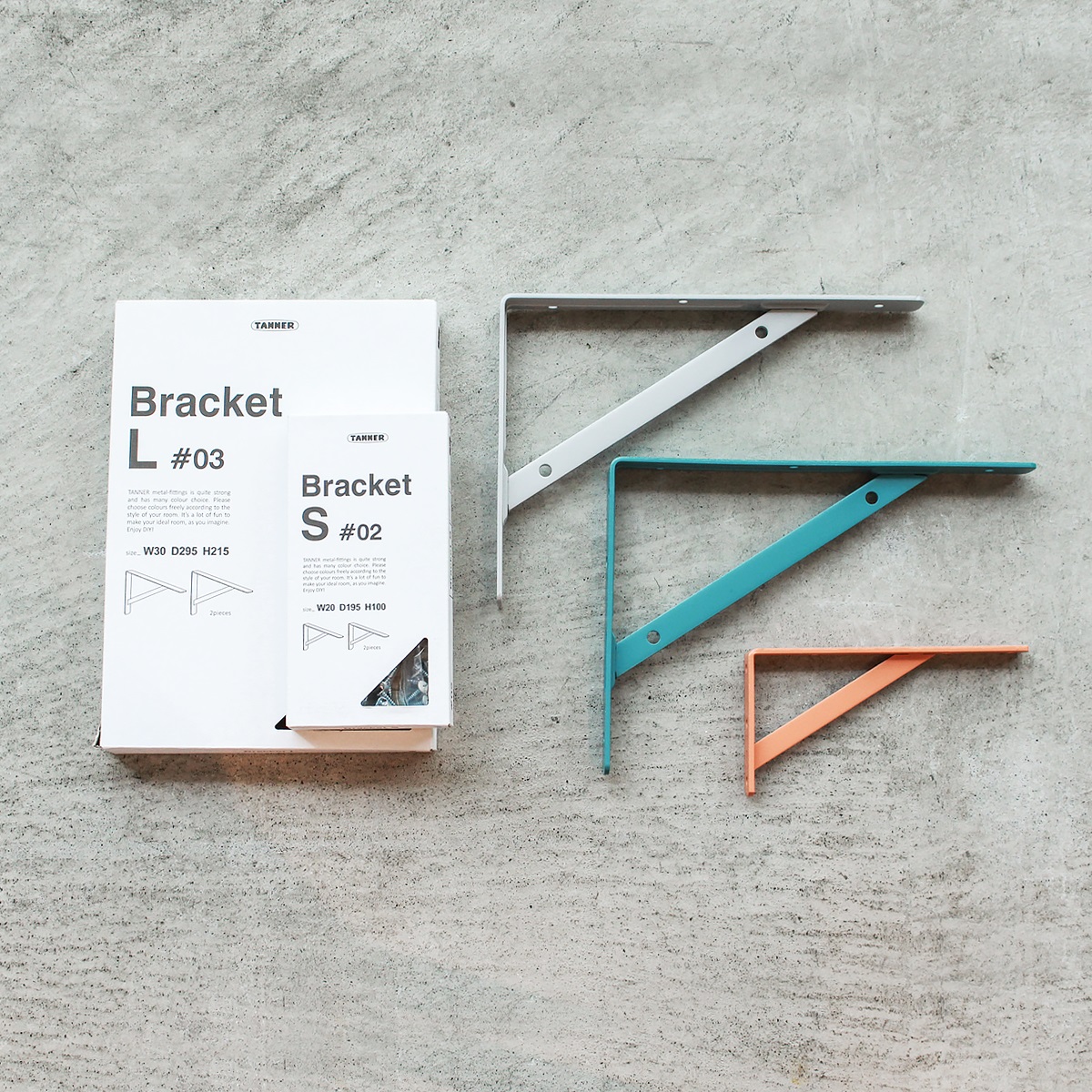 アイアン棚受け S スカイブルー 1組(2本入) TANNER Bracket